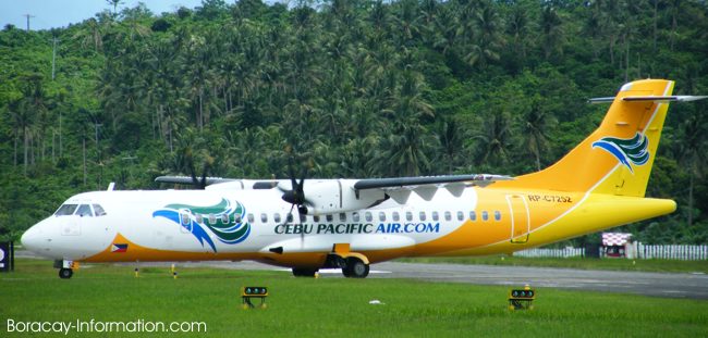 A Cebu Pacific ATR72 at the Boracay Airport in Caticlan