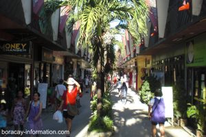 The D'Mall, Shopping area at White Beach on Boracay Island