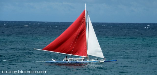 A Paraw Sailing Boat at Boracay Island, Philippines